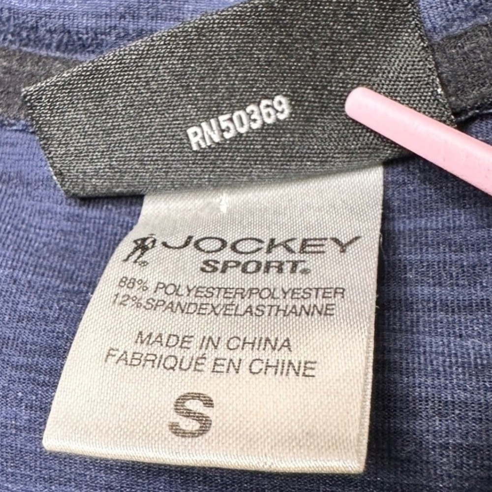 Jockey Sporty Men's Blue Heathered Quarter Zip Pullover Long Sleeve Shirt Small - Picture 6 of 7